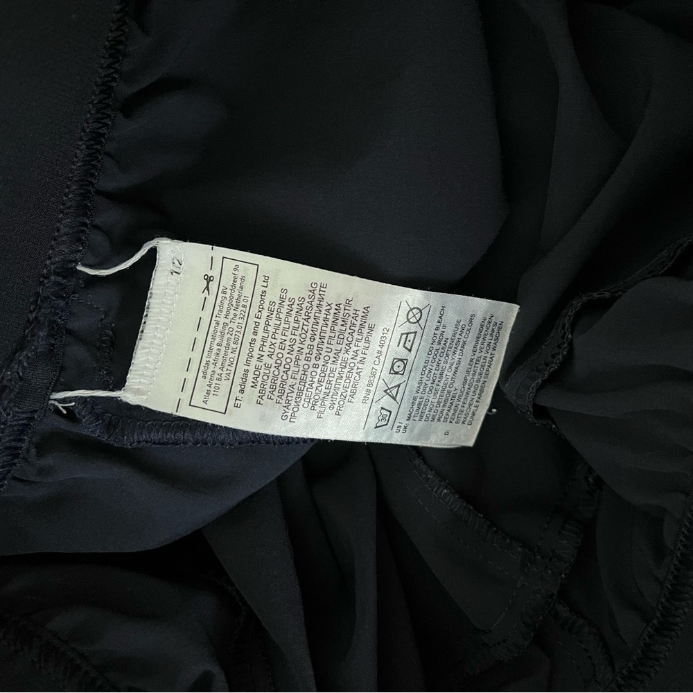 ADIDAS sz S Navy Blue Pants DX9149 3 Stripes Elastic Waist Ankle Zipper - Picture 10 of 12